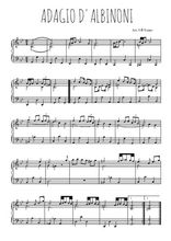 Téléchargez l'arrangement pour piano de la partition de adagio-d-albinoni en PDF